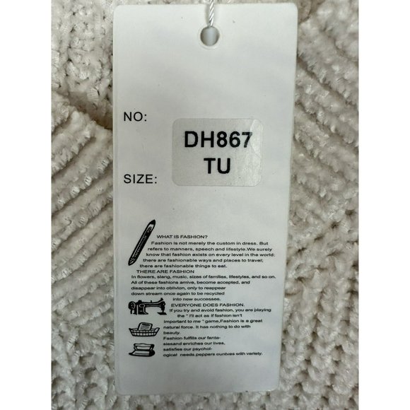 Sweaters for Women V Neck Long Sleeve Pullover Knit Top Ivory - Picture 6 of 8